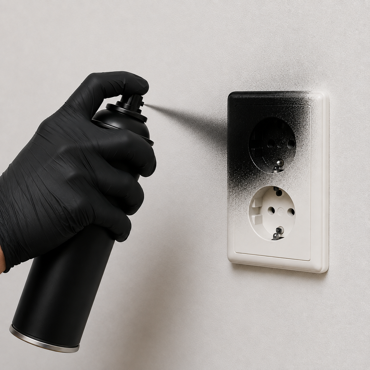 Stopcontact Zwart Spuiten