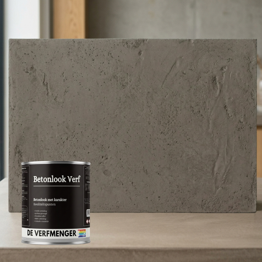 Betonlook Verf Warm Taupé No. 103 - Kleurstaal