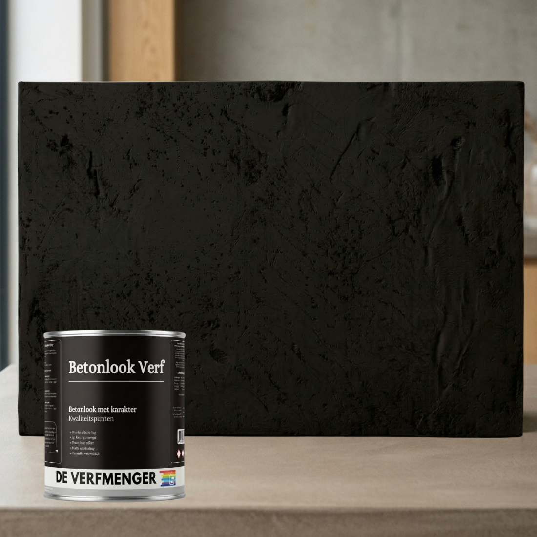 Betonlook Verf Zwart No. 300 - Kleurstaal