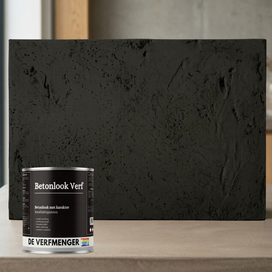 Betonlook Verf Charcoal No. 315 - Kleurstaal
