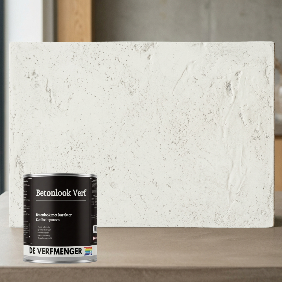 Betonlook Verf Room wit No. 400 - Kleurstaal