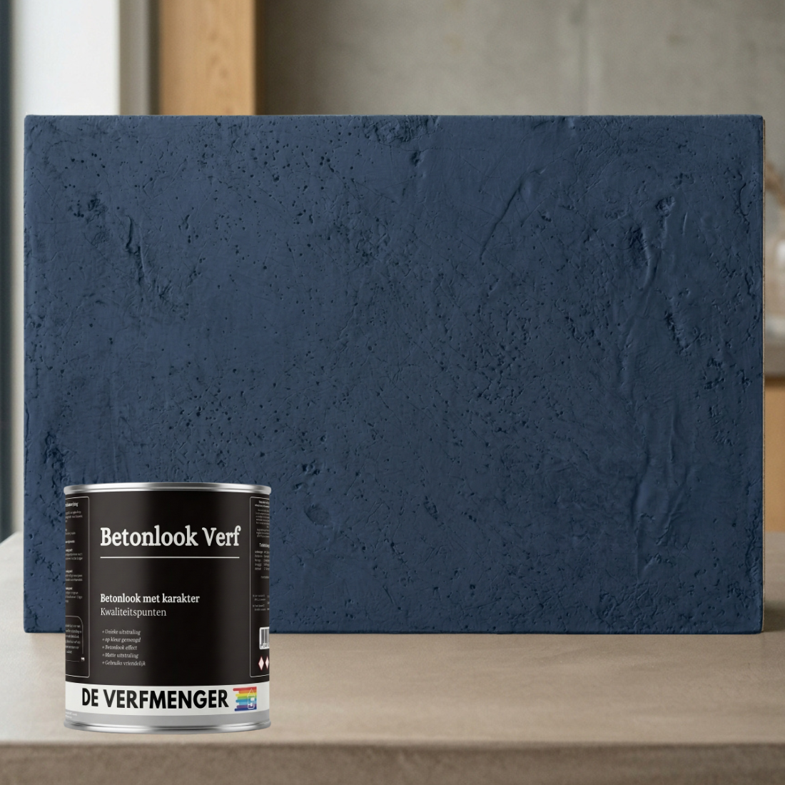 Betonlook Verf Nacht Blauw No. 505 - Kleurstaal
