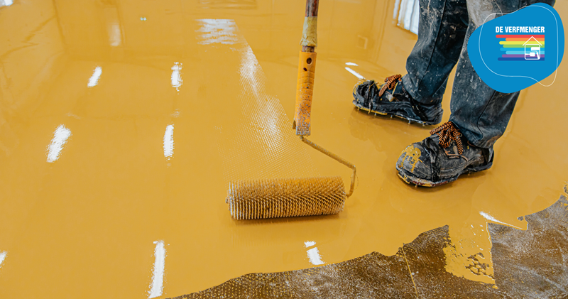Gevlinderde betonvloer coaten met epoxy vloercoating