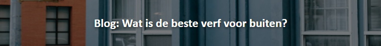 Voorpag - Blog - beste verf buiten