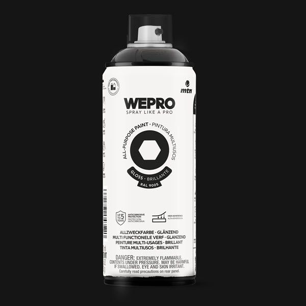 WEPRO ALL-PURPOSE PAINT 400ML HG RAL 9005