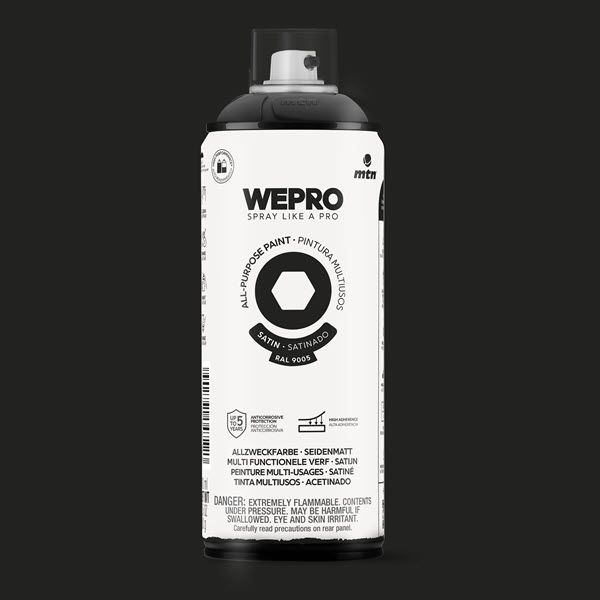 WEPRO ALL-PURPOSE PAINT 400ML ZG RAL 9005 ZWART