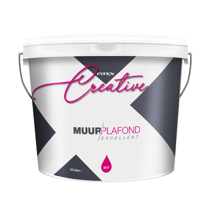Fitex Creative Excellent Muur/Plafond Wit - 10 liter wit- Muurverf - Dekkend - Binnen - Mat -