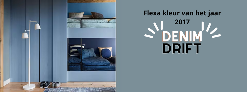 Kleur van het jaar 2017 van Flexa Denim Drift