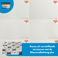 Glasvezelbehang plus 50 m2 Grove ruit # 3001 (140 gram)-2