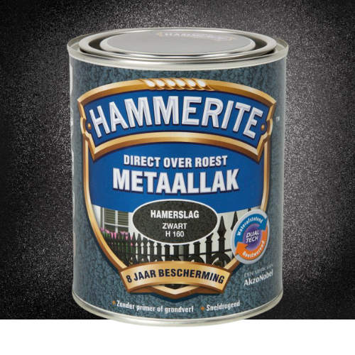 Hammerite Metaallak Hoogglans Zwart afbeelding