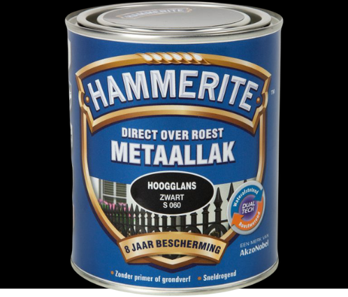 Hammerite Metaallak Hoogglans Zwart 