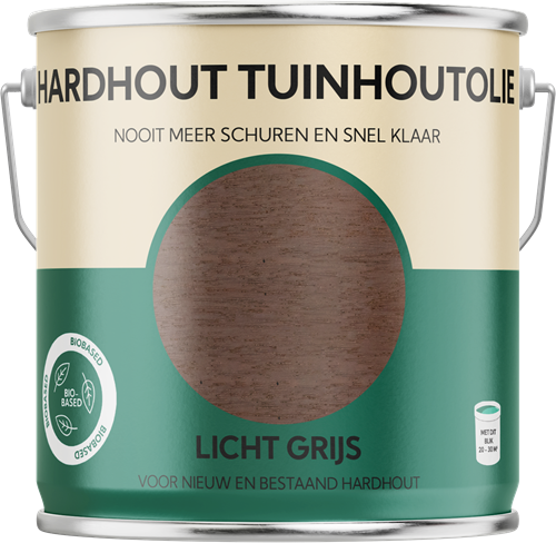 Hardhout Tuinhoutolie 2.5 liter Licht grijs