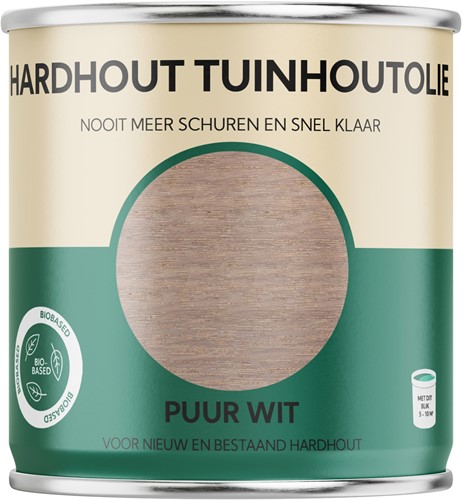 Hardhout Tuinoutolie Puur wit