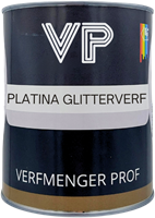 VP Platina Glitterverf Mat 1 liter Wit 20 gram glitter zilver in de verf
