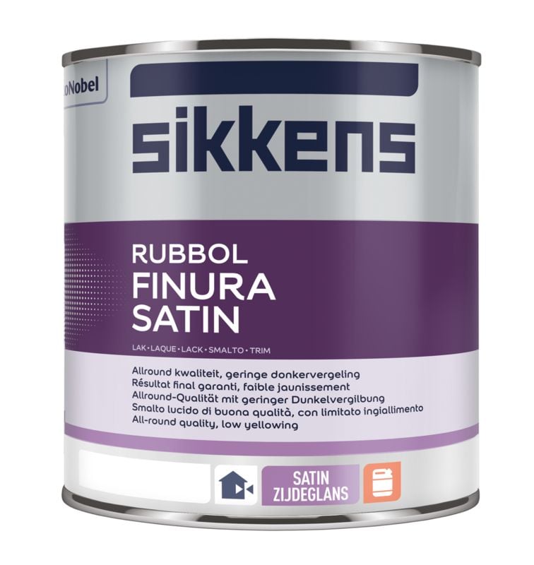 Sikkens Rubbol Finura Satin N00 - Lakverf - Dekkend - Binnen en buiten - Terpentine basis - Zijdeglans