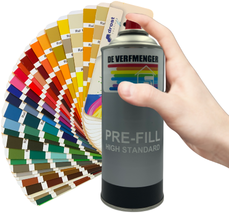 Spuitverf op kleur laten mengen in spuitbus 