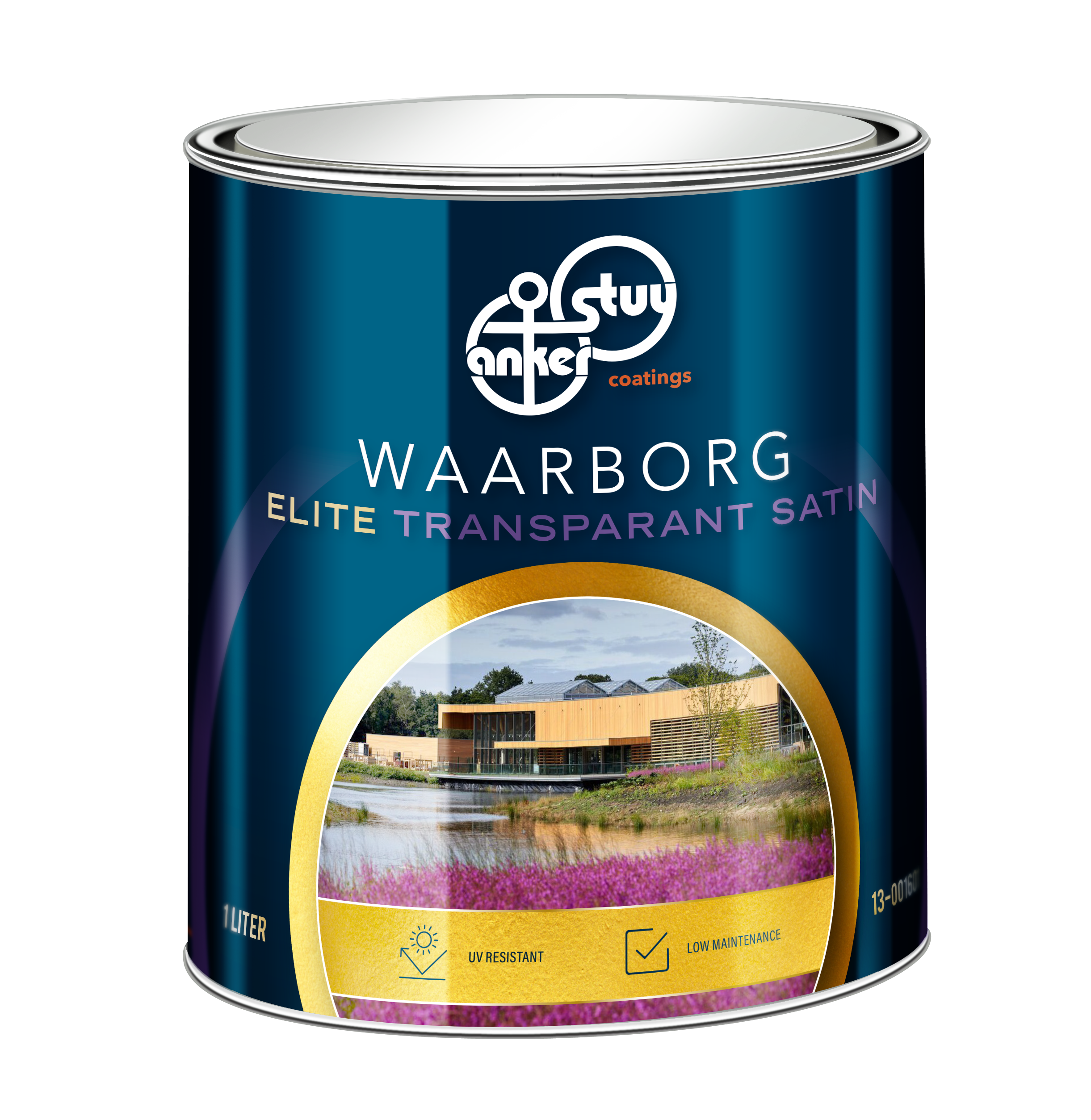 Anker Stuy Waarborg Elite Transparant Satin - 1 Liter - Wit - Buitenlak Transparant