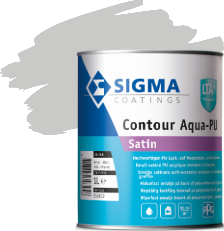 Sigma Contour PU Satin - WIT - 1 liter - Vergelijkbaar Sigma S2U Satin | Zijdeglans terpentinebasis